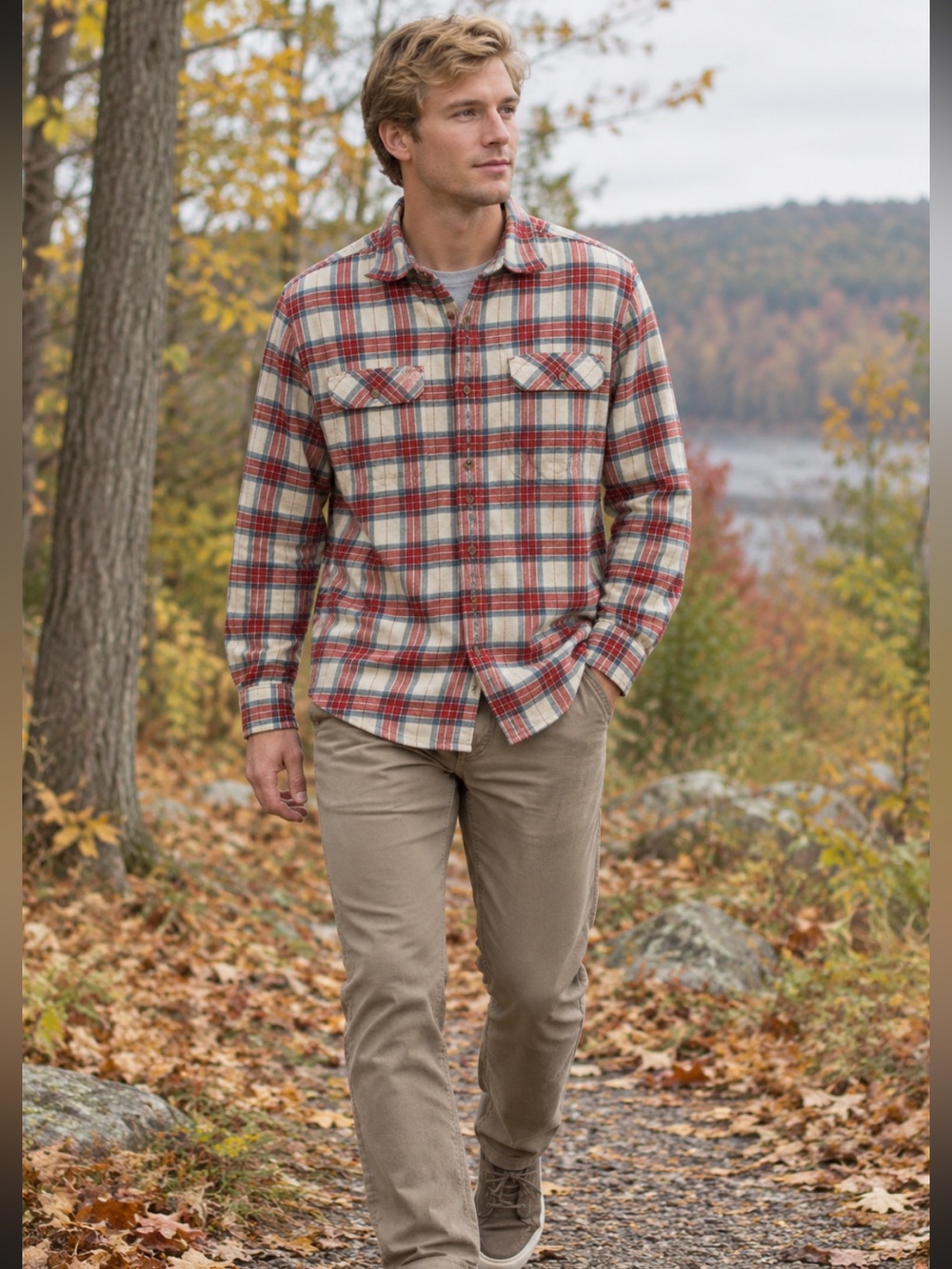 Patagonia Men's Long-Sleeved Fjord Flannel Shirt, Size Medium